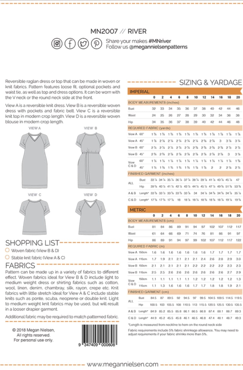 River Dress Pattern by Megan Nielsen  -