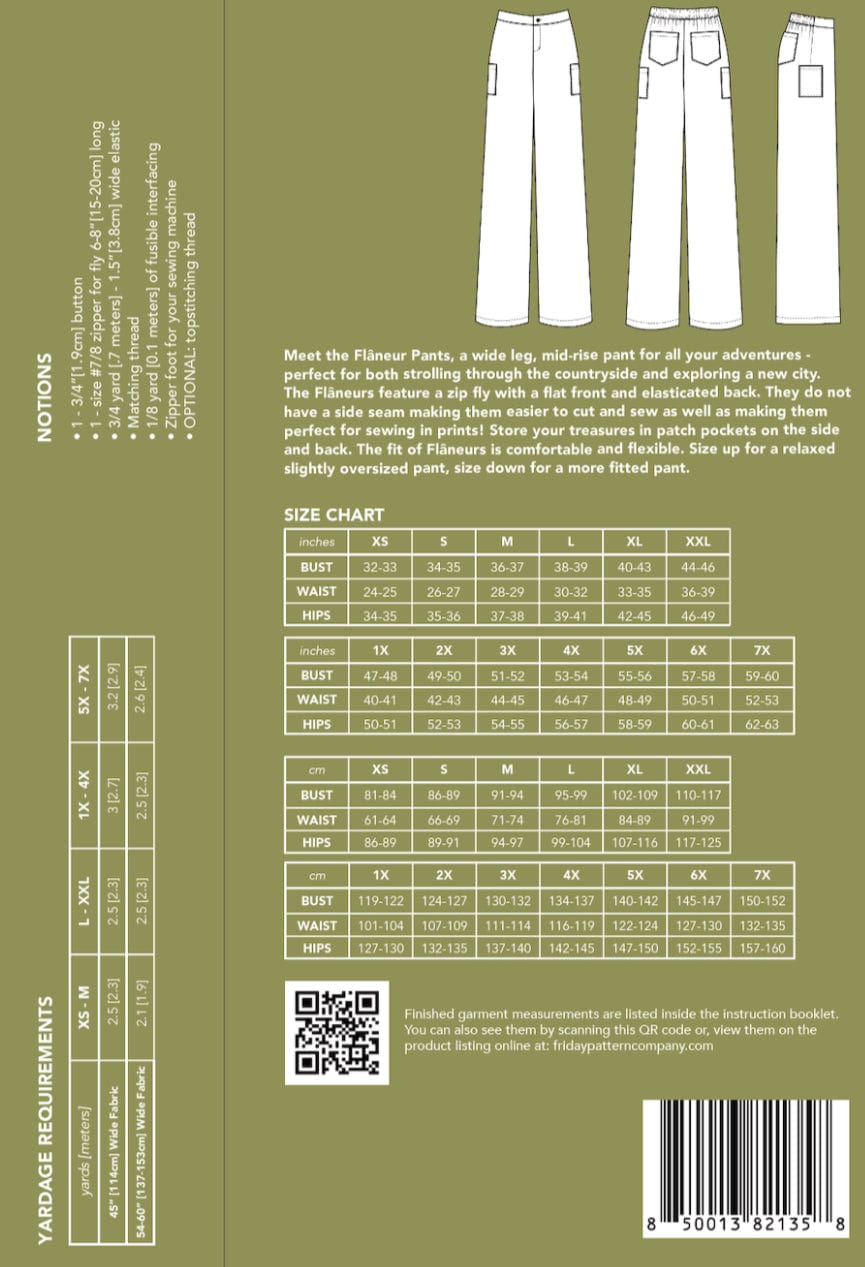 Flâneur Pants Friday Pattern Company  -