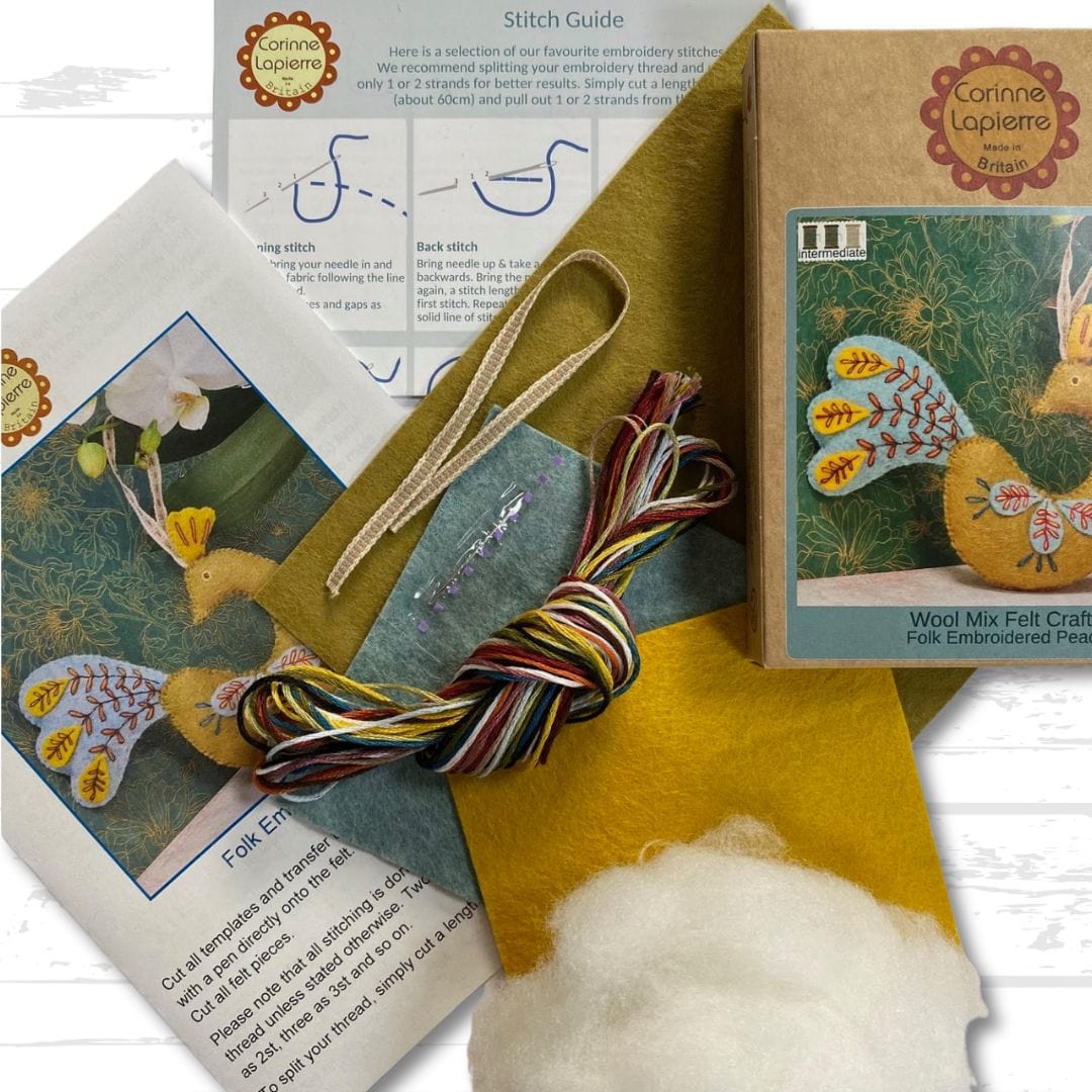 Folk Peacock Felt Kit -