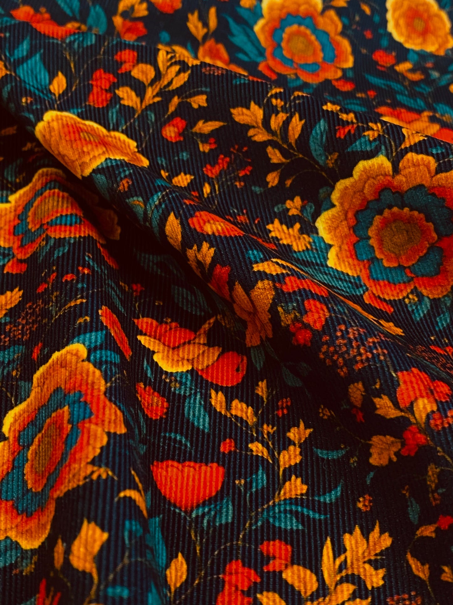 Autumn Dahlias  -  Navy