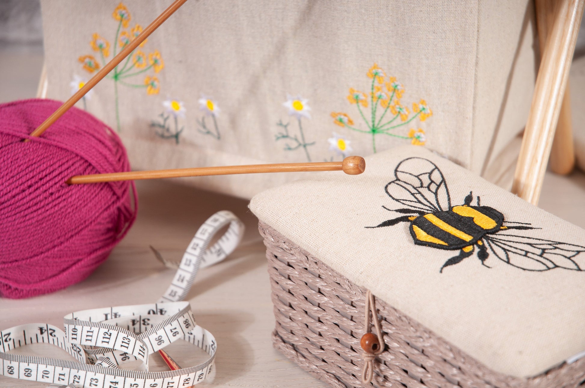 Bee Wicker Basket  -