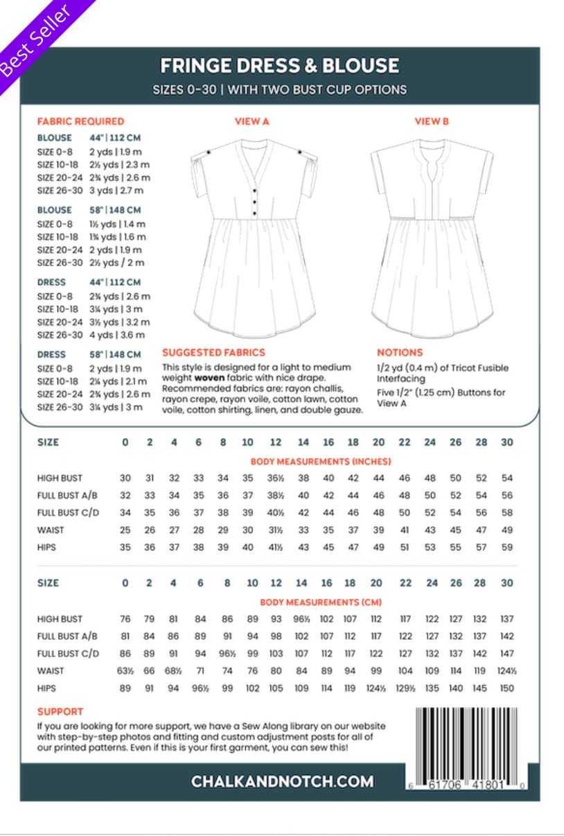 Fringe Dress & Top by Chalk & Notch Patterns  -