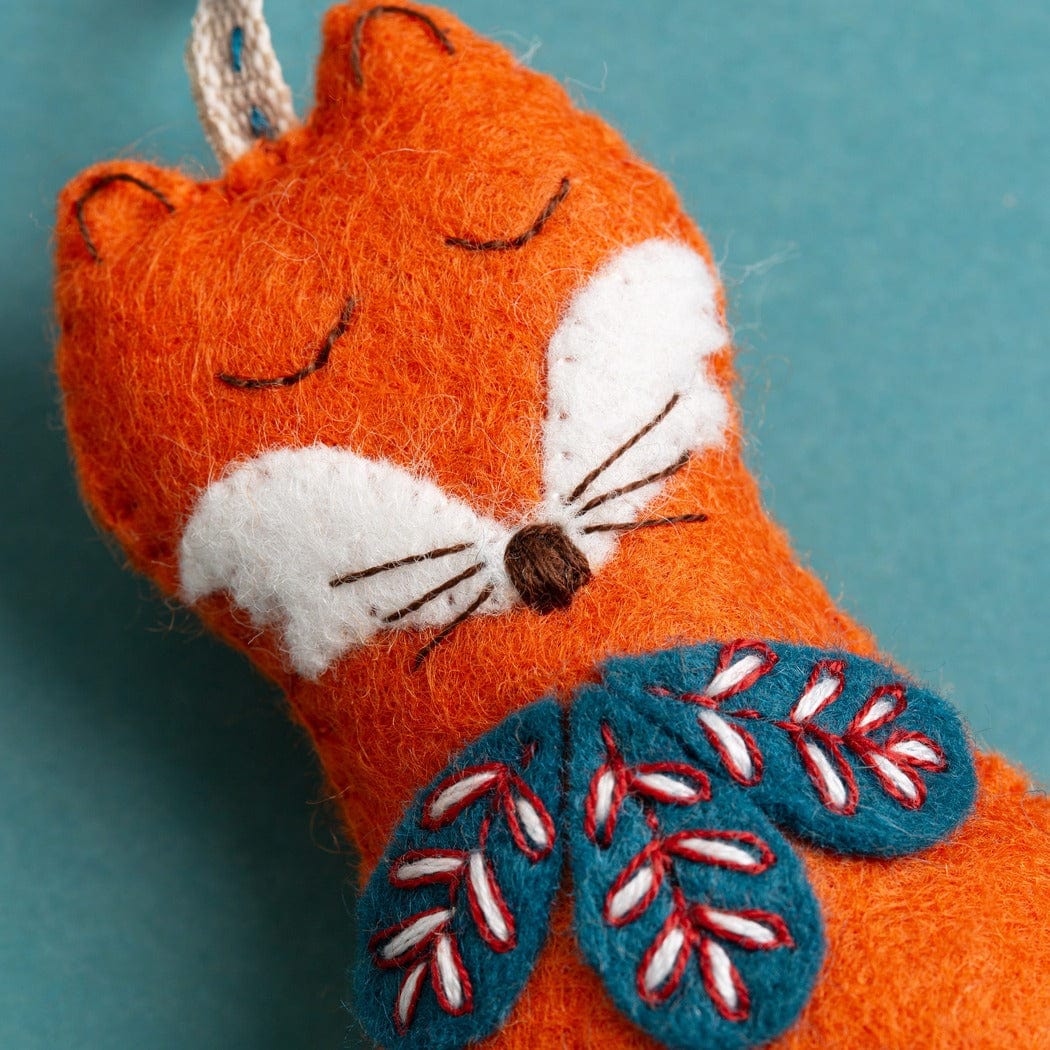 Folk Fox Embroidered Felt Kit  -