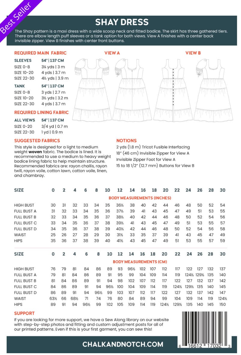 Shay Dress by Chalk & Notch Patterns  -