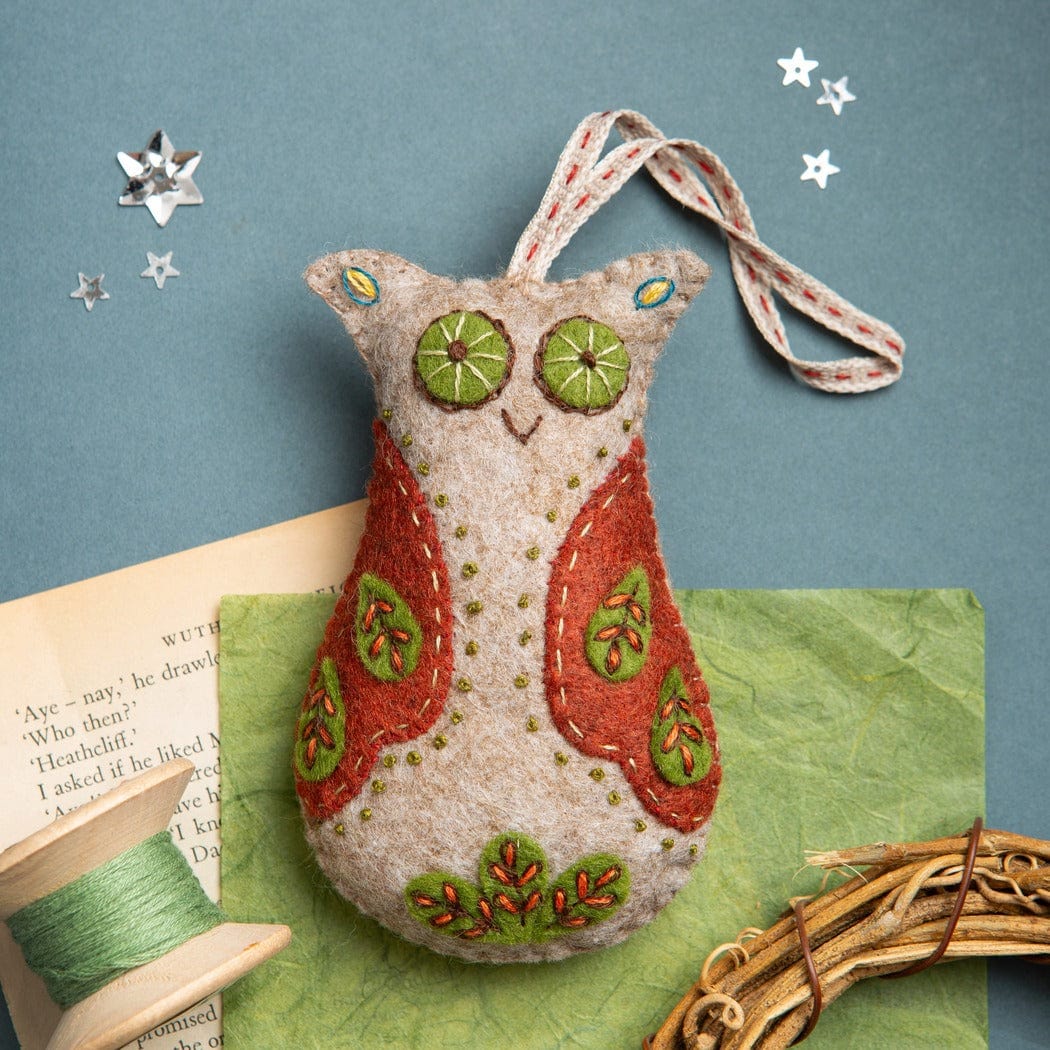 Folk Owl Embroidered Felt Kit  -