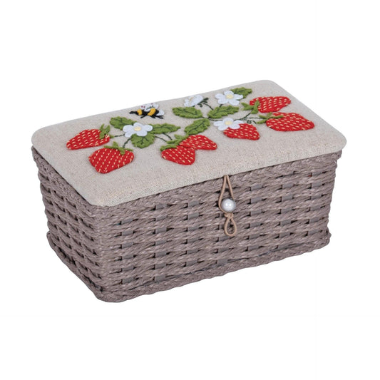 Strawberry Greenhouse Appliqué Wicker Basket  -