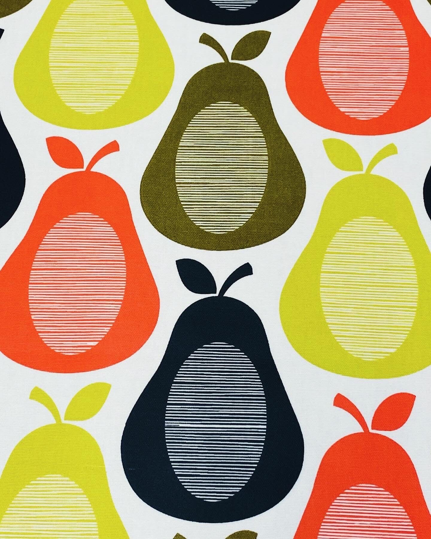 Scribble Pear (oil cloth)  Orla Kiely  -  Olive