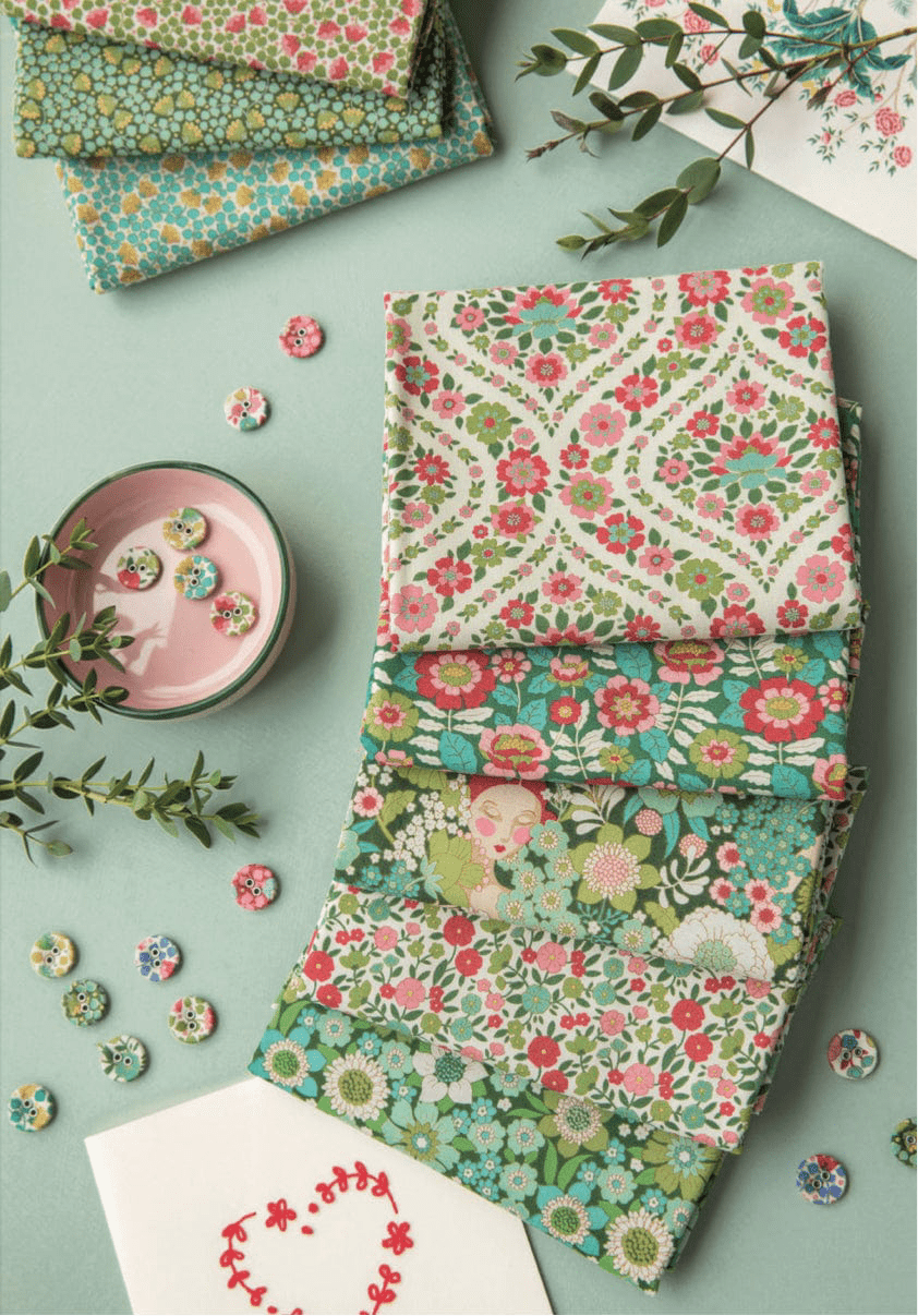 Bianca Green by Tilda - pre order for delivery in June  -  Green Fabric