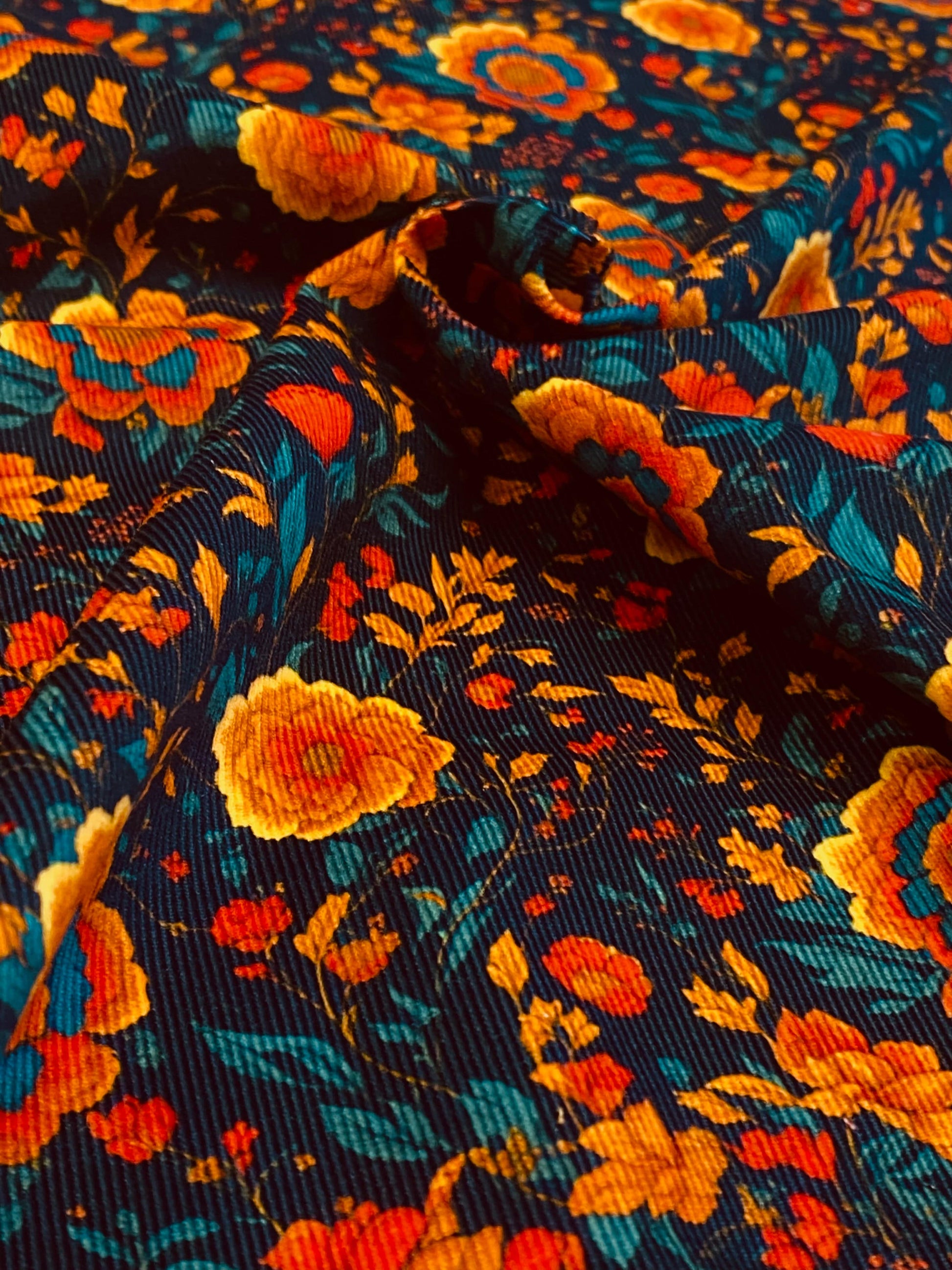 Autumn Dahlias  -  Navy