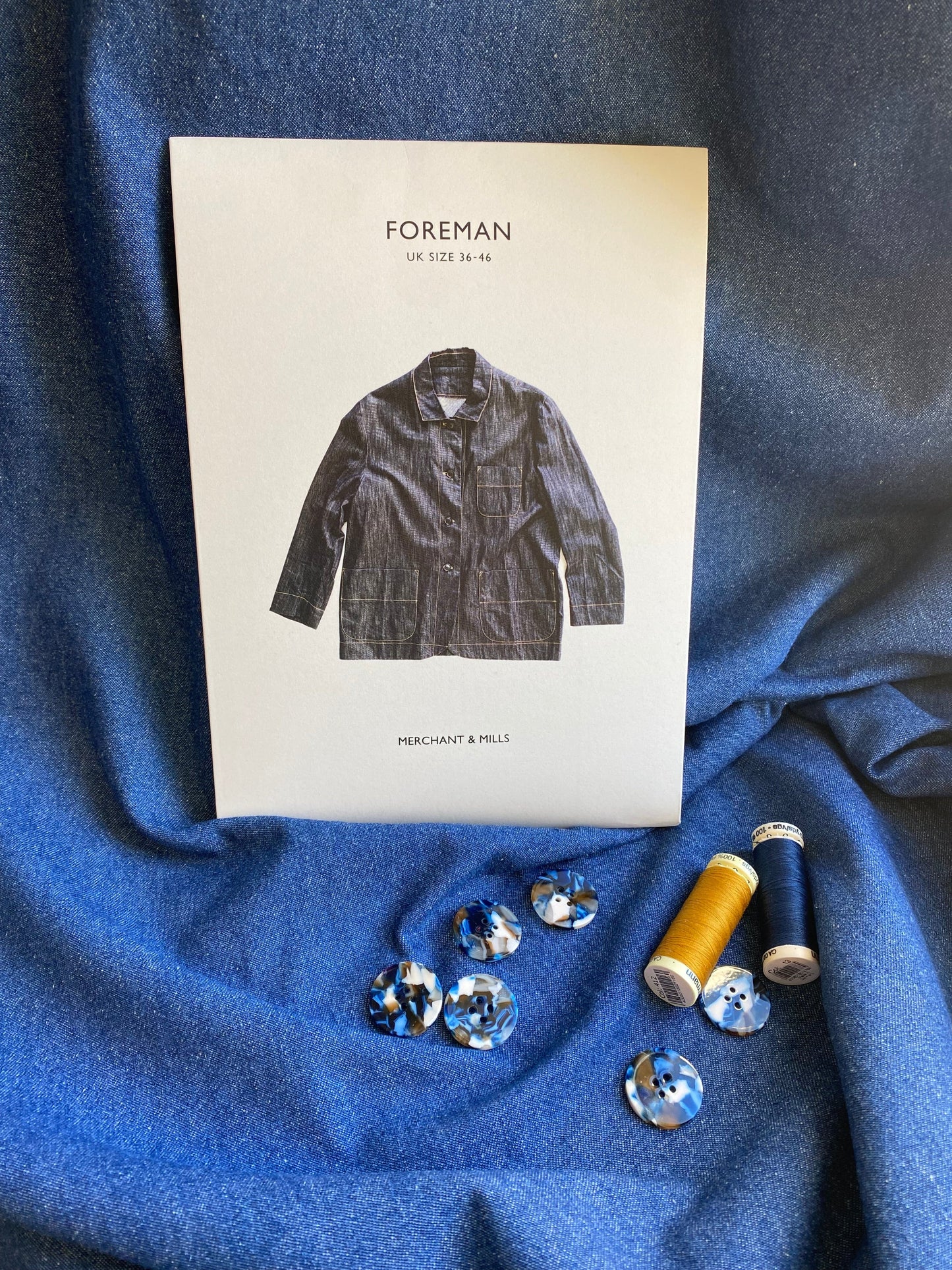 8oz Washed Denim  -  Mid Blue