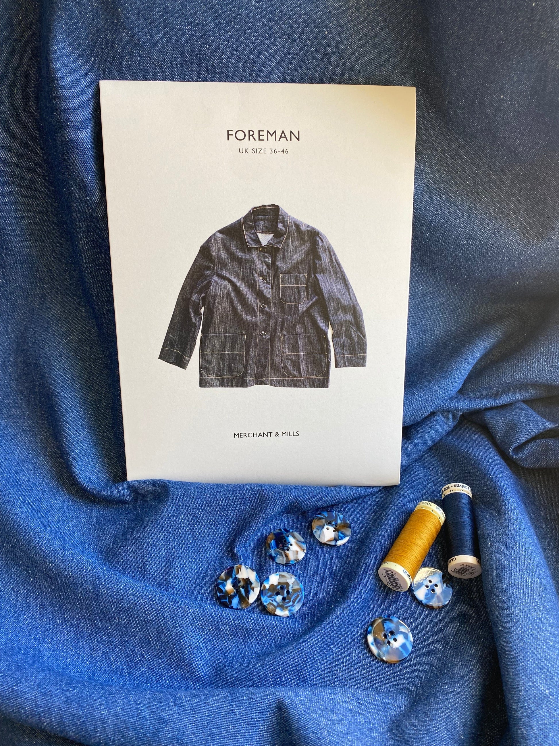 8oz Washed Denim  -  Mid Blue