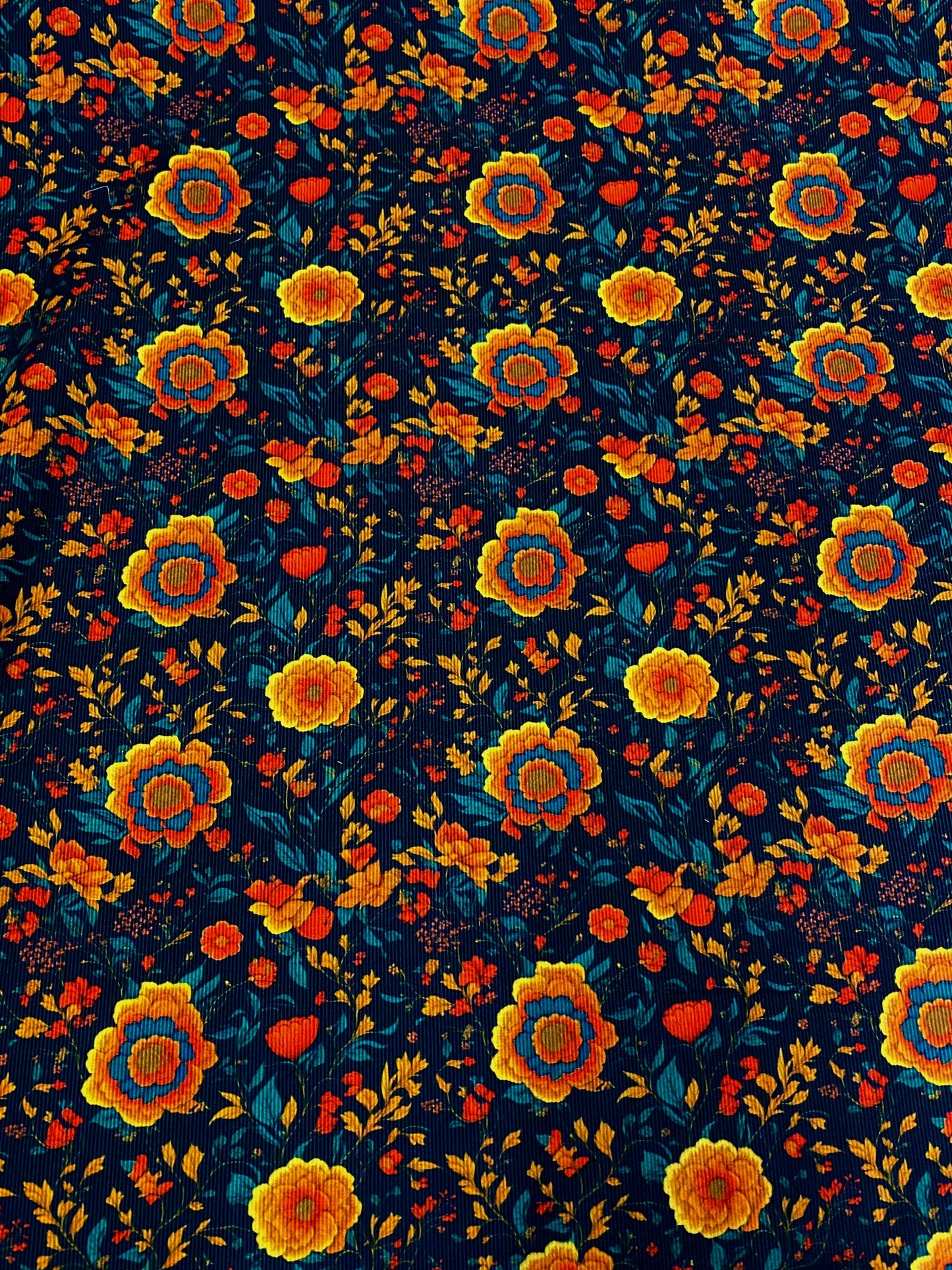 Autumn Dahlias  -  Navy