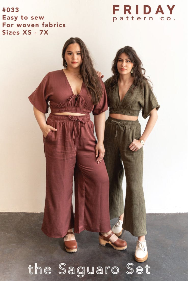 The Saguaro Set Top & Trouser Pattern by The Friday Pattern Company  -