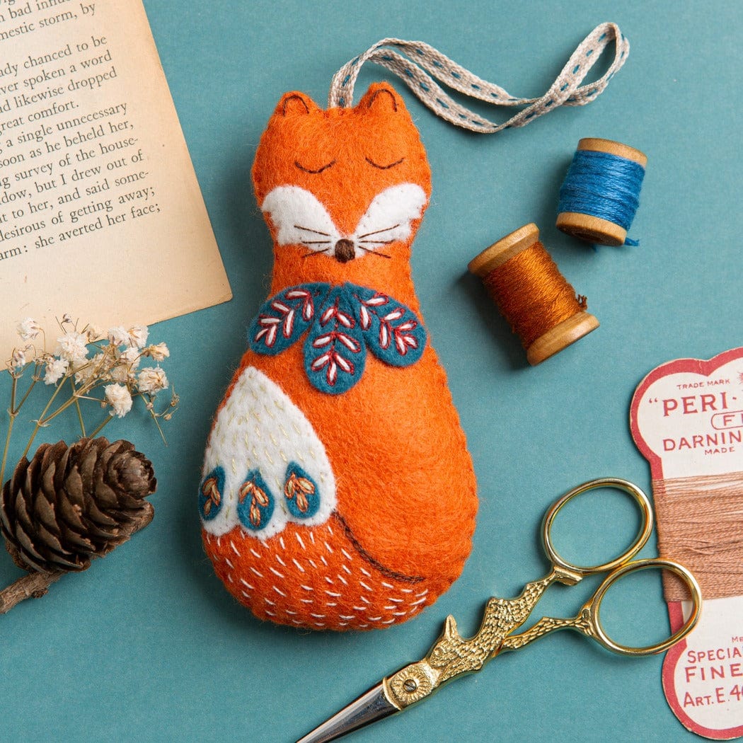Folk Fox Embroidered Felt Kit  -