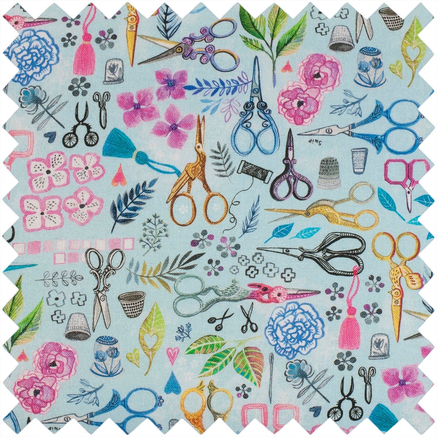 Sewing print & Scissors Pin cushion -