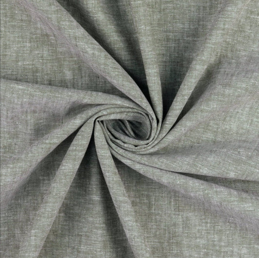 Yarn Dyed Linen and Cotton by Modelo  -  Khaki/Grey