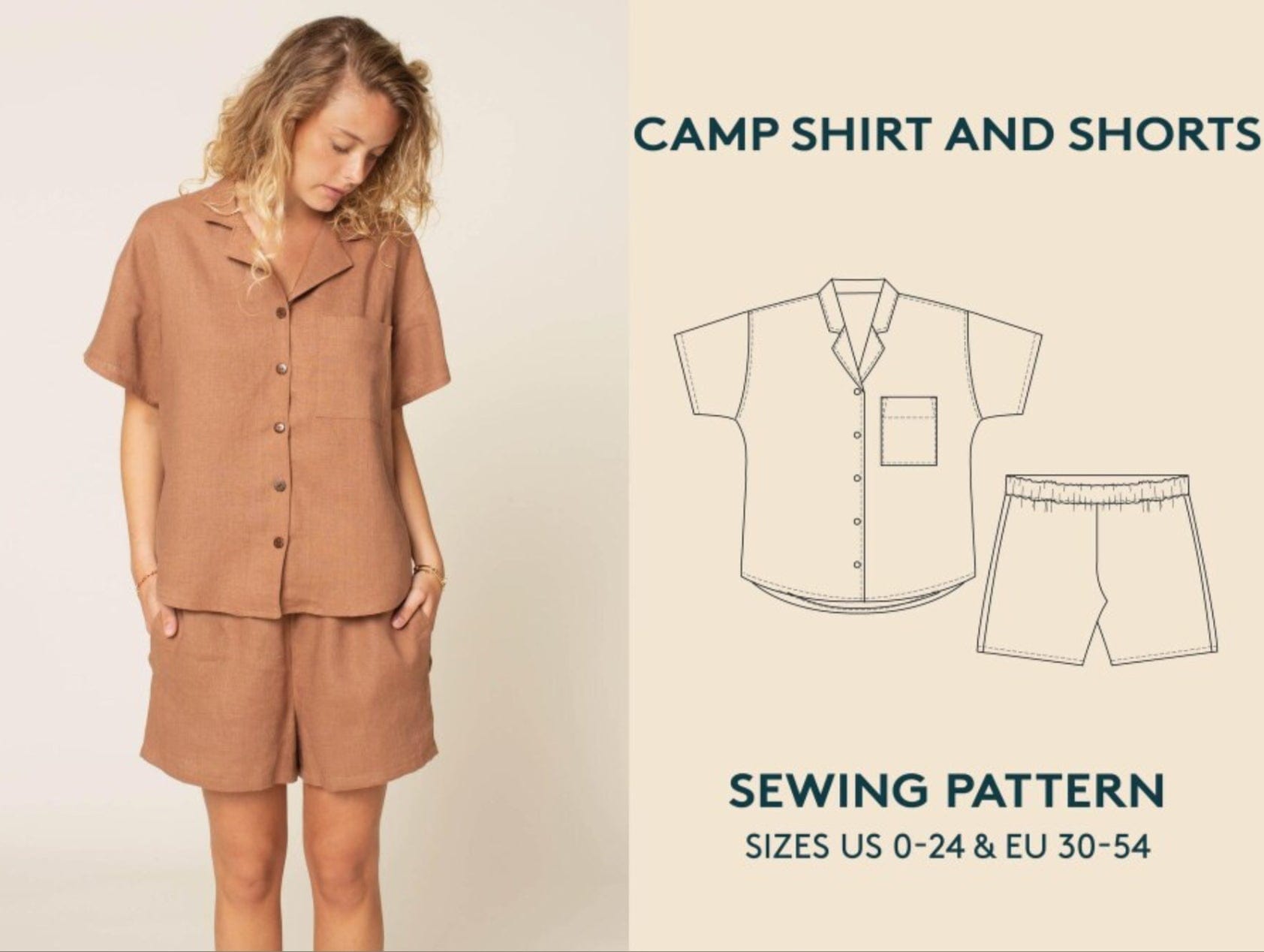 Camp Shirt & Shorts Pattern by Wardrobe by Me  -