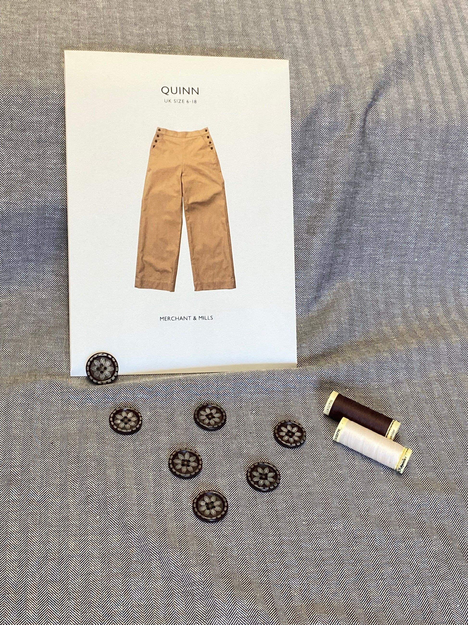 Herringbone Linen Cotton  -  Chocolate