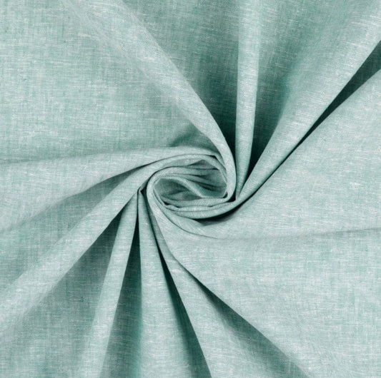 Yarn Dyed Linen and Cotton  -  Soft Green