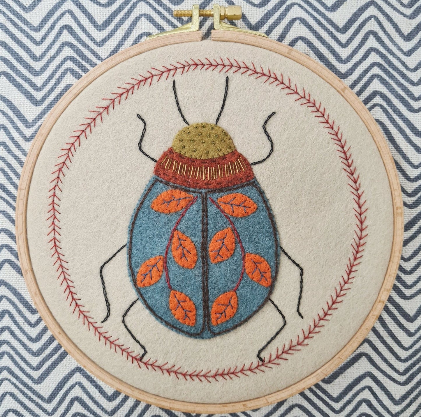 Beetle Felt Apliqué Hoop Kit -