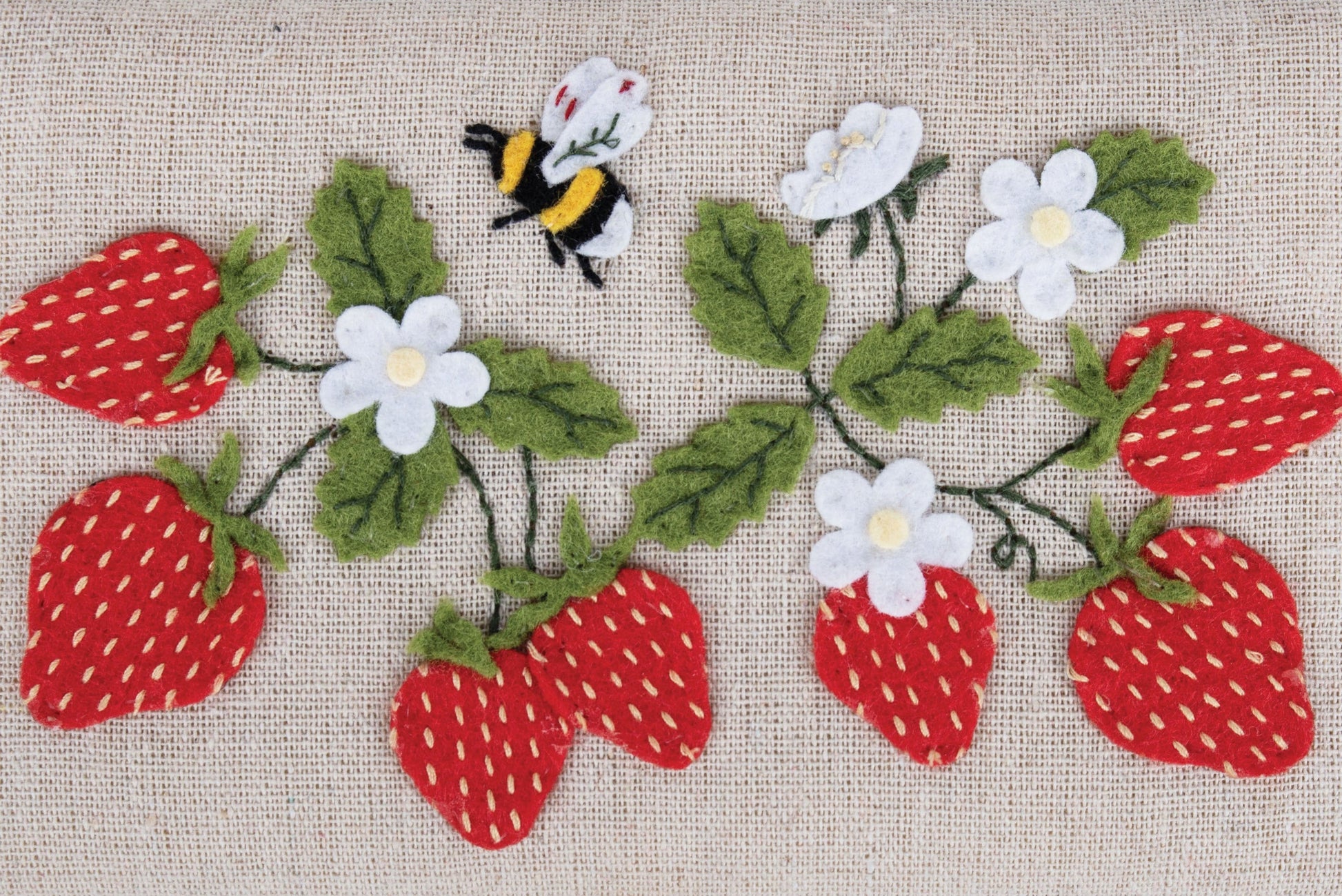 Strawberry Greenhouse Appliqué Wicker Basket  -