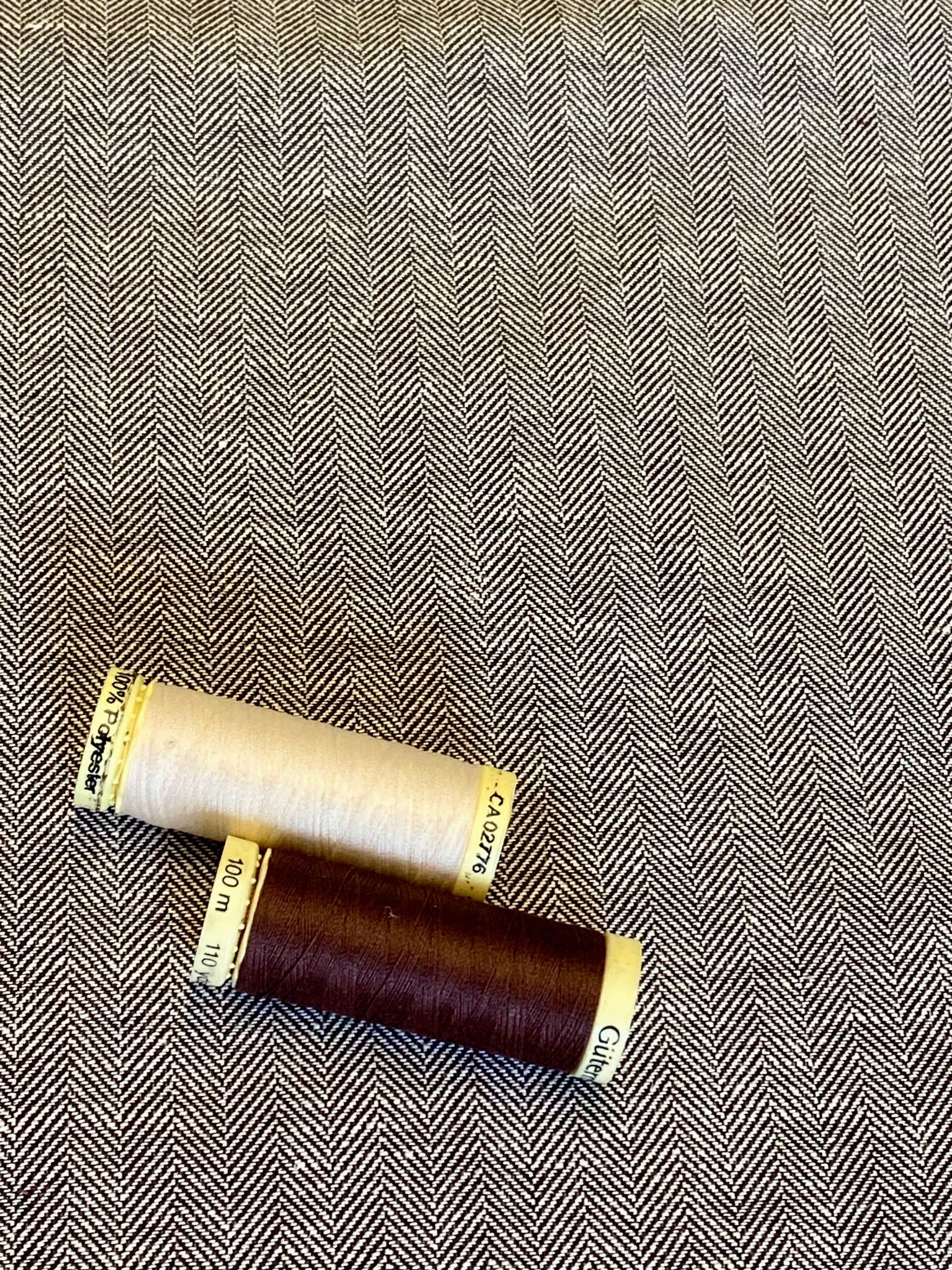 Herringbone Linen Cotton  -  Chocolate