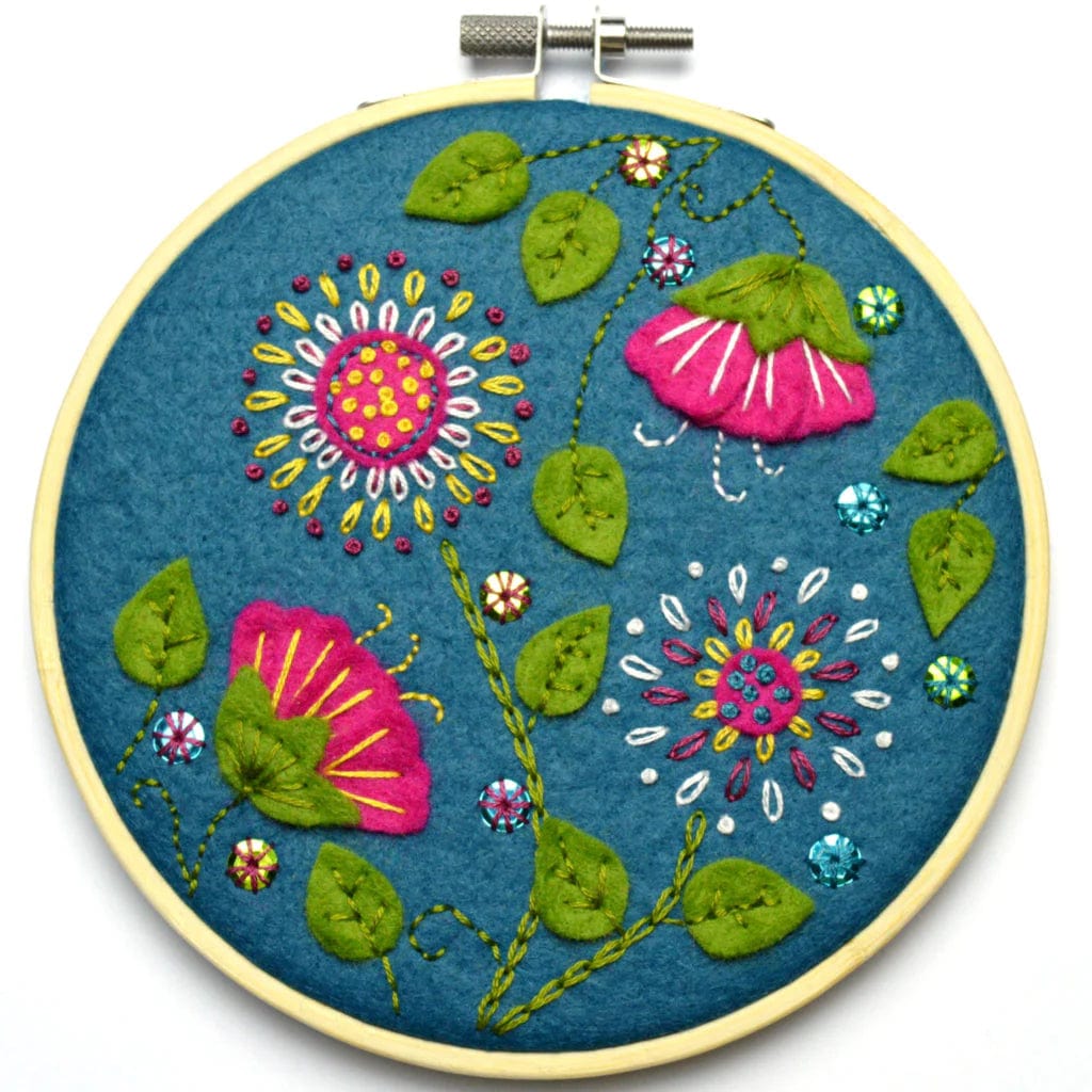 Felt Appliqué Tropical Flowers -