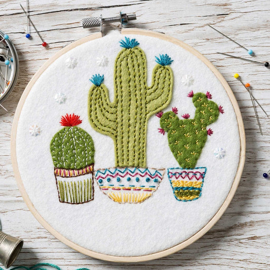 Felt Cactus Applique Hoop Kit  - 