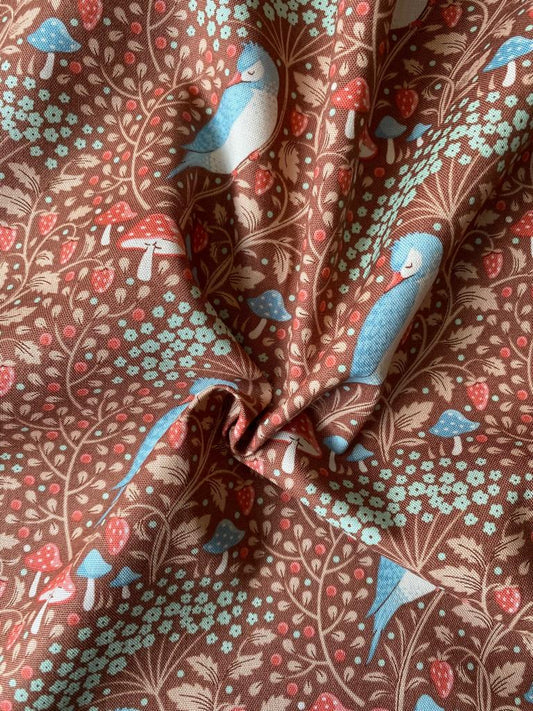 Sleepy Bird  -  Pecan Fabric