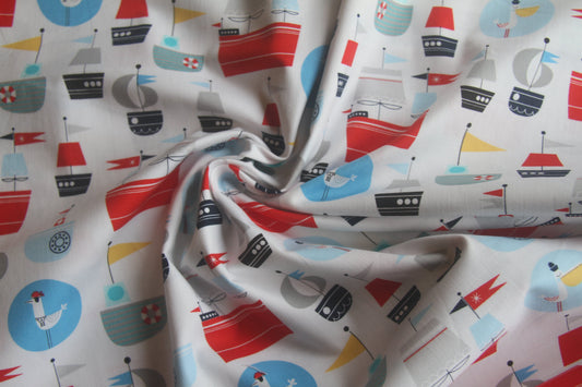 Sailboats and Seagulls  -  White