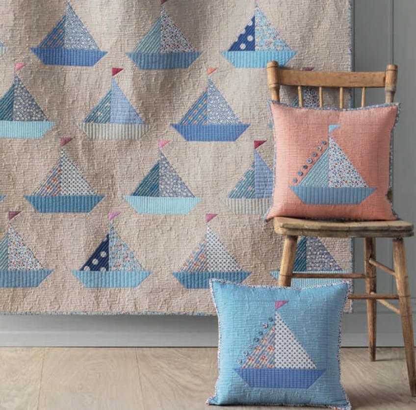 Harper Blue by Tilda  -  Blue Fabric