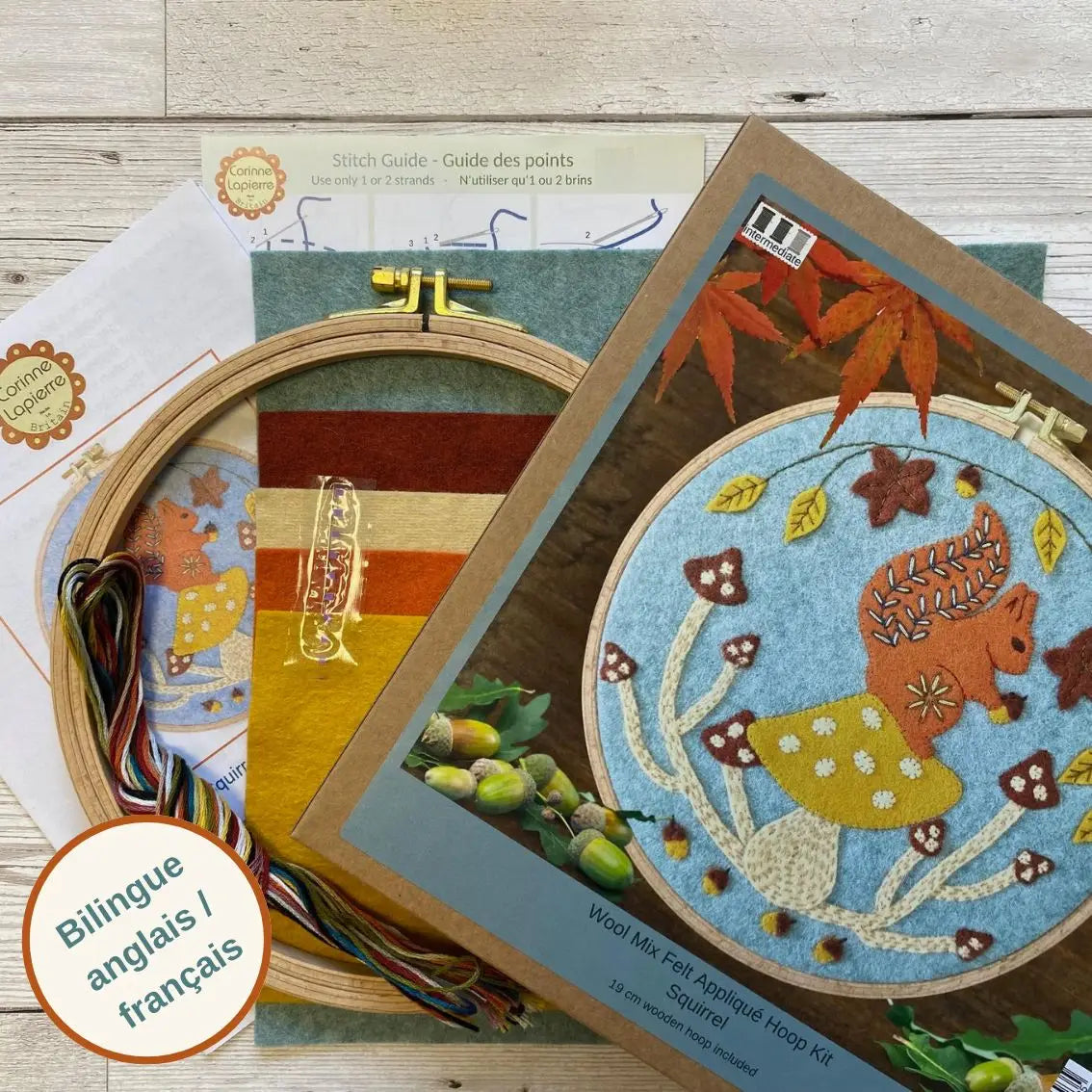 Squirrell Felt Applique Hoop Kit  - 