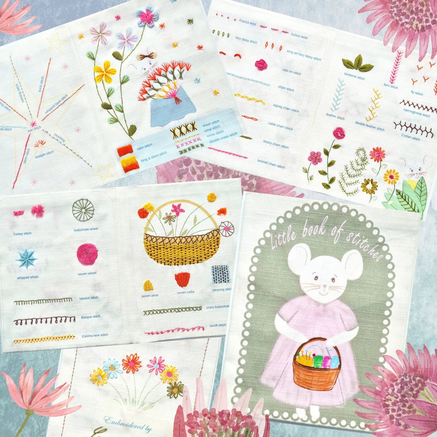 Mouse Embroidery Sampler Book  - 