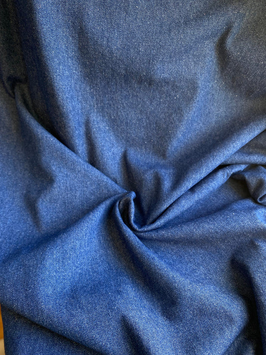 8oz Washed Denim  -  Mid Blue