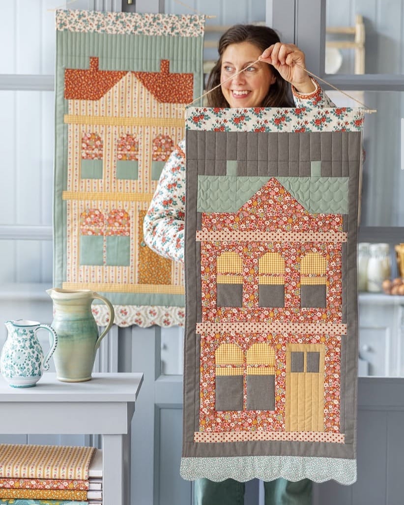 Tilda Village Life ~ Village Teal  -  Teal Fabric