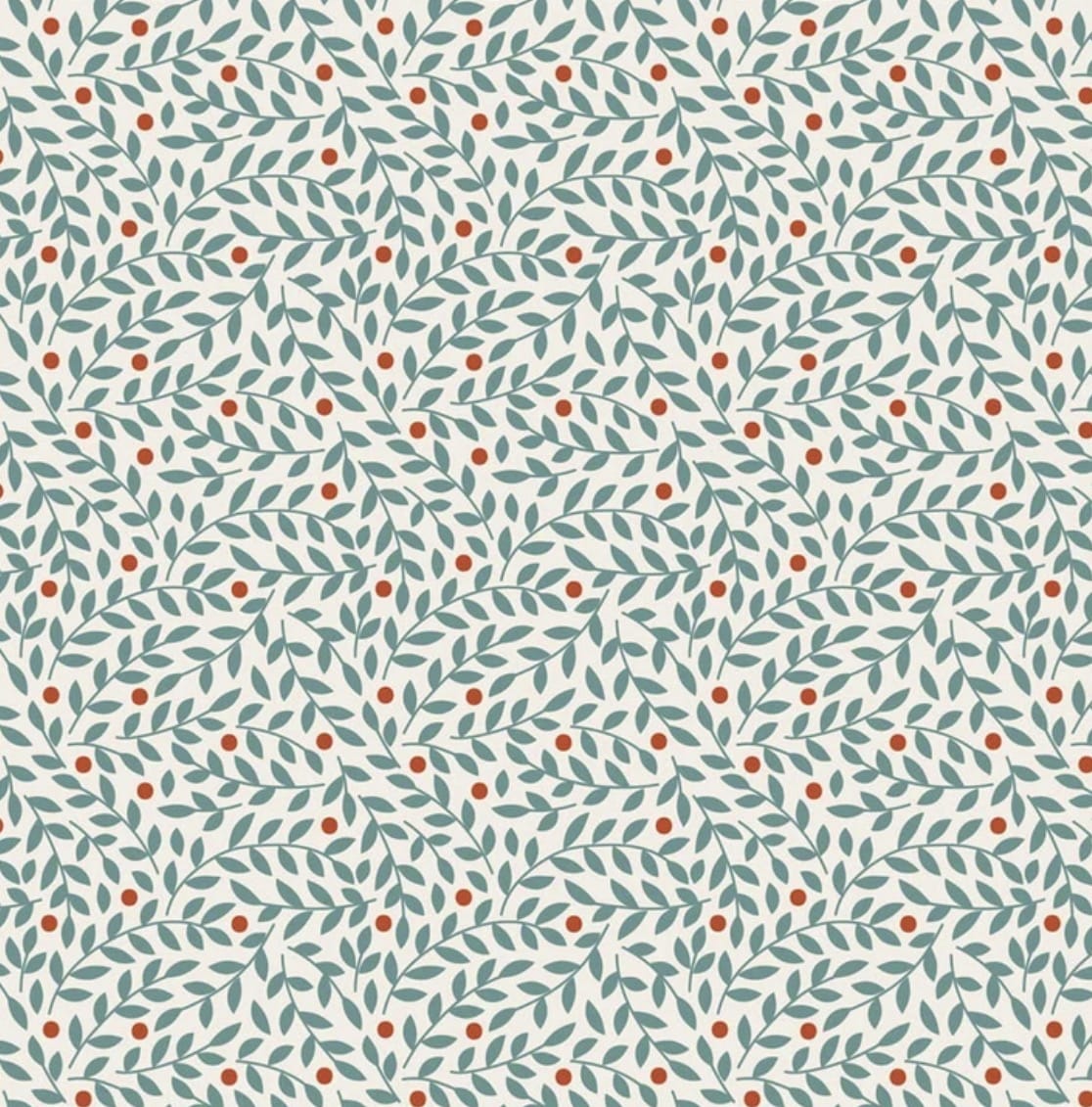Tilda Village Life ~ Lillian Teal  -  Teal Fabric