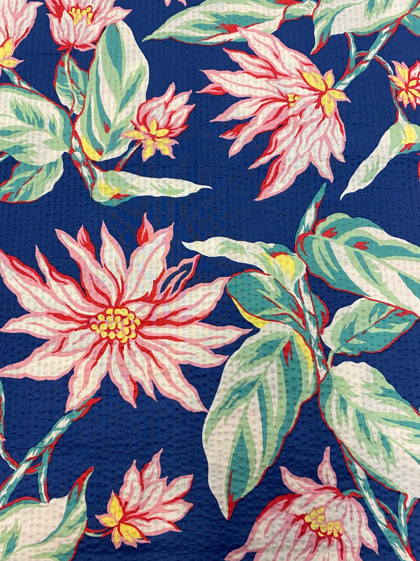Lotus Cotton Seersucker  -  Blue