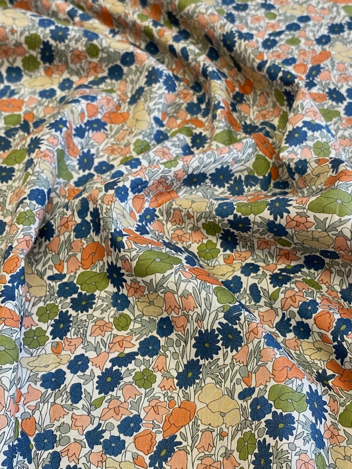 Poppies Pima Cotton Lawn  -  Green