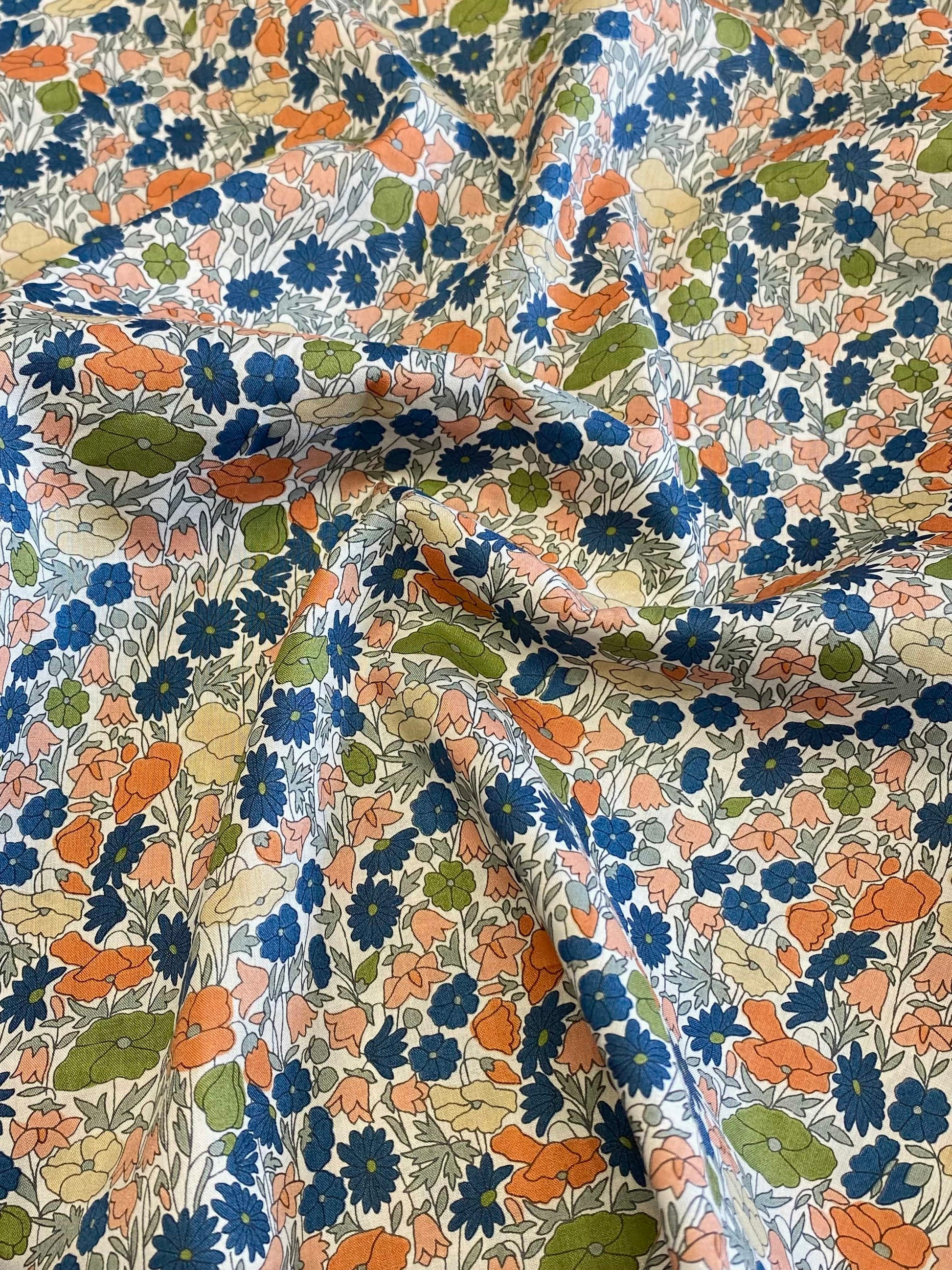 Poppies Pima Cotton Lawn  -  Green