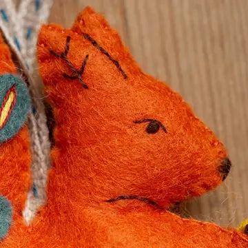 Folk Embroidered Squirrel  - 