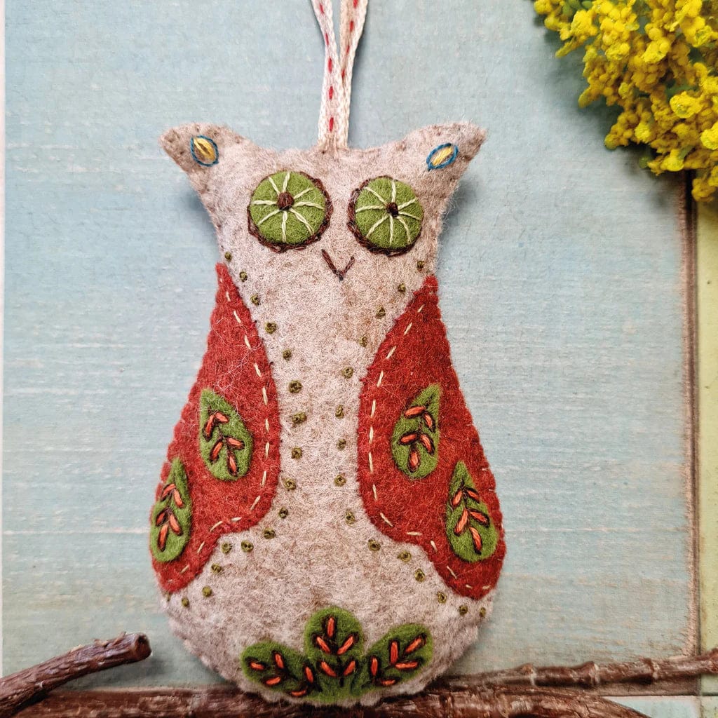 Felt Craft Kit Folk Embroidered Owl  - 