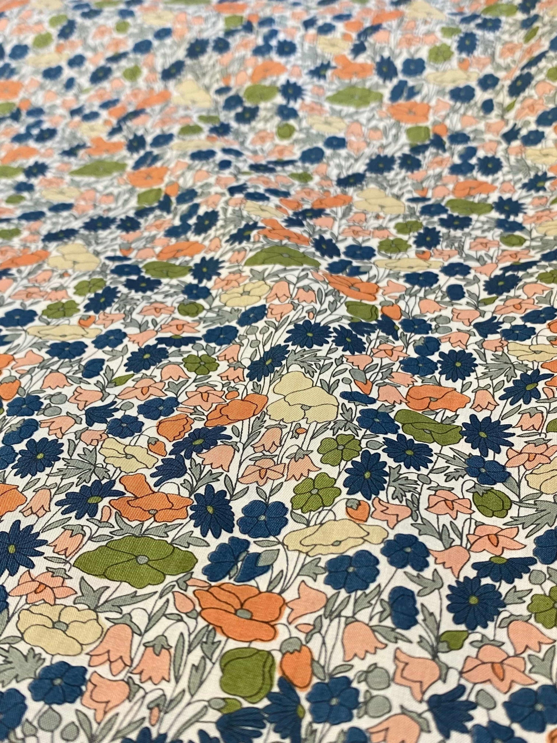 Poppies Pima Cotton Lawn  -  Green