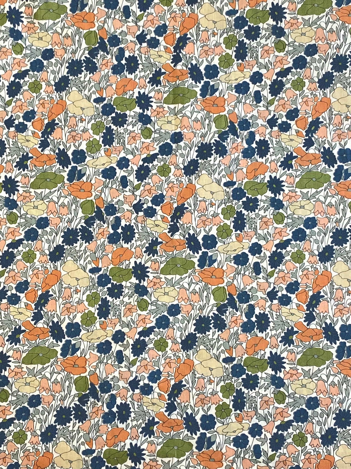 Poppies Pima Cotton Lawn  -  Green
