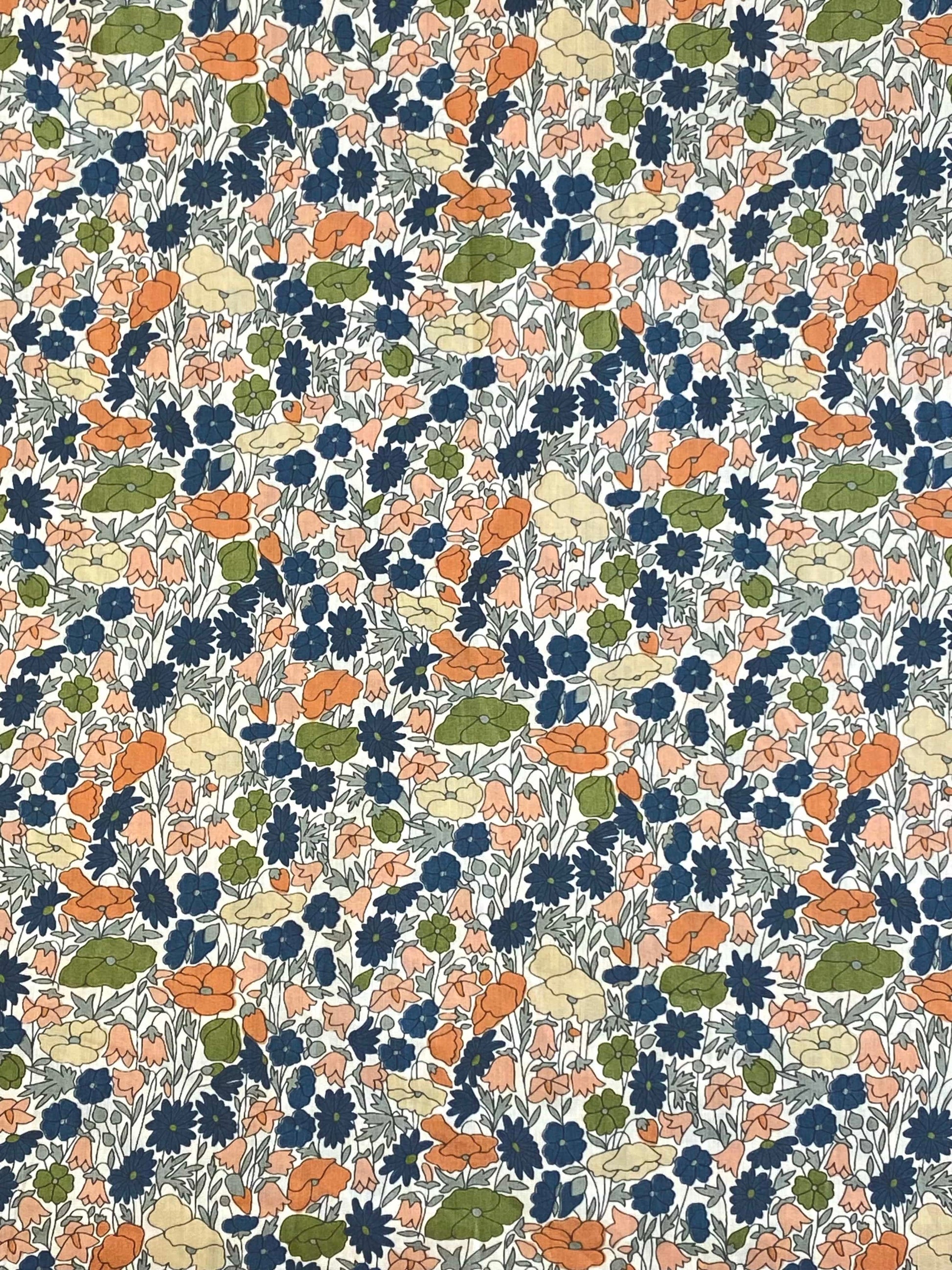 Poppies Pima Cotton Lawn  -  Green