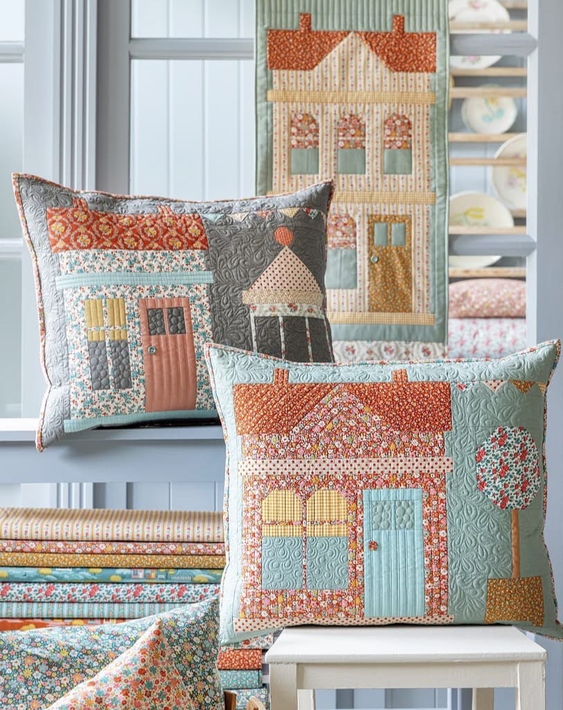 Tilda Village Life ~ Agnes Teal  -  Teal Fabric