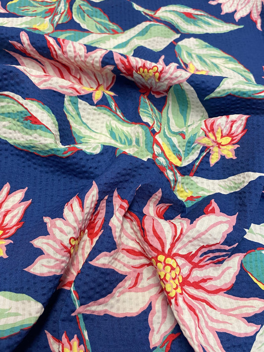 Lotus Cotton Seersucker  -  Blue
