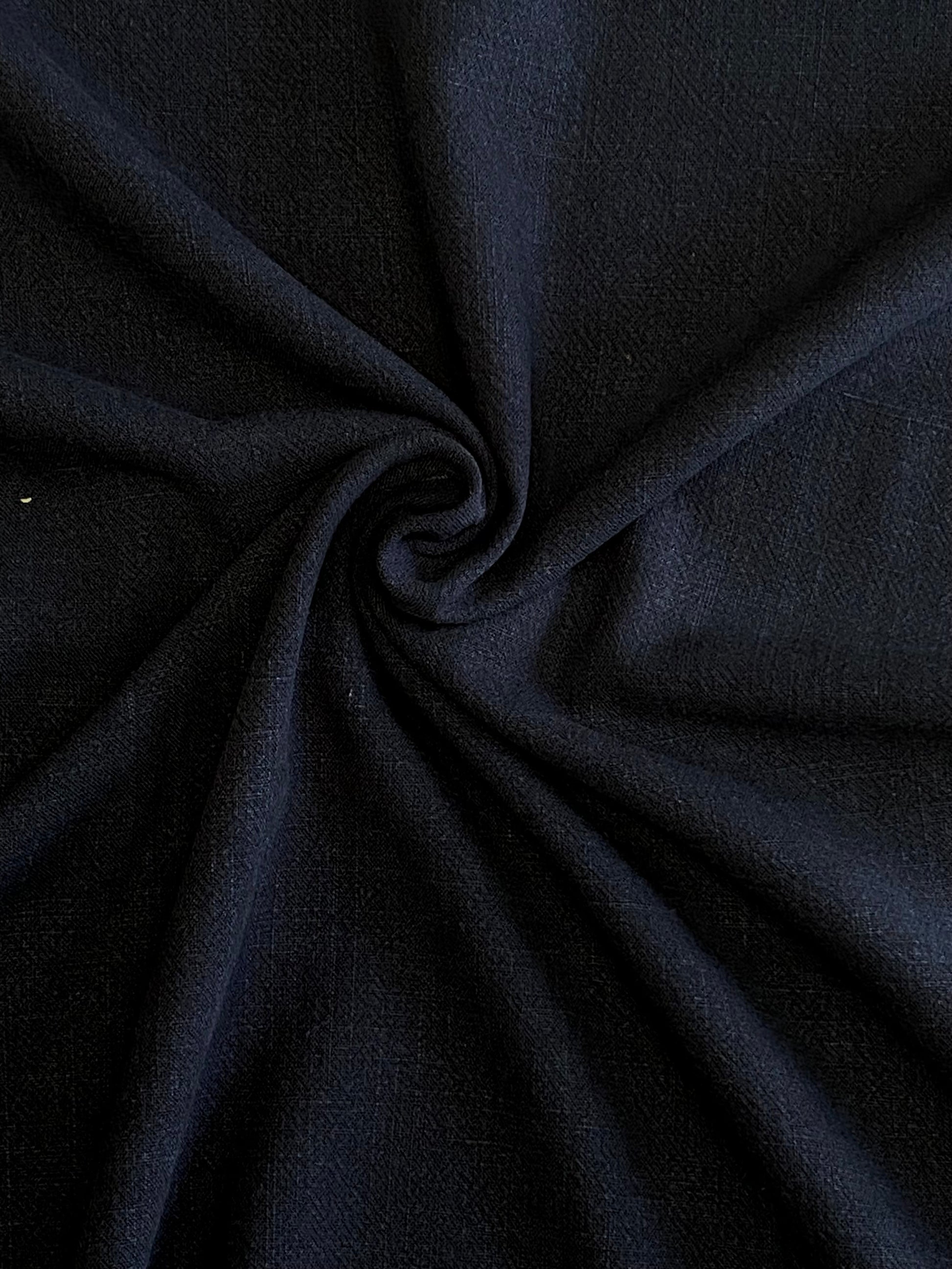 Linen Viscose Slub  -  Navy