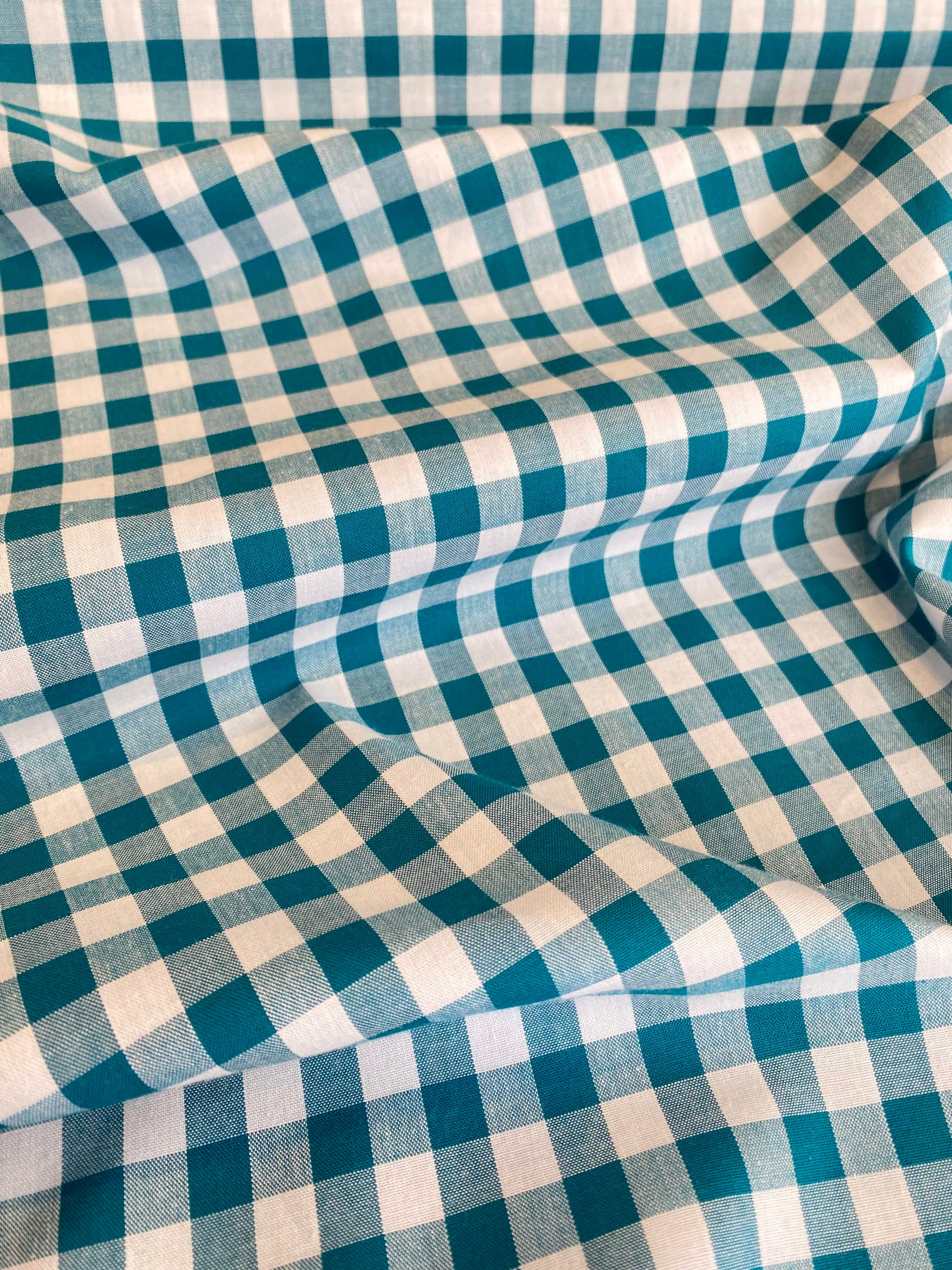 Yarn Dyed Cotton Gingham 9mm  -  Teal