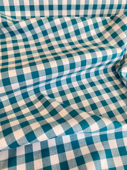Yarn Dyed Cotton Gingham 9mm  -  Teal