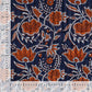 Delphi/ Symi Quilted Cotton  -  Navy/Cognac